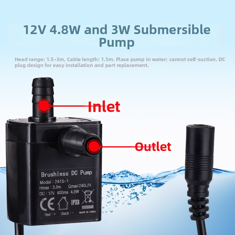 Ηλιακή DC12V υποβρύχια αντλία νερού για ενυδρείο ψαριών — υψηλή ισχύς κυκλοφορίας, φιλτράρισμα και οξυγονωση; Μάρκα TAI