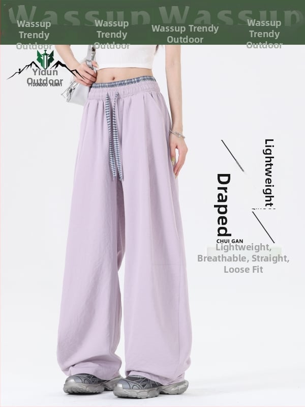 Hlače za brzo sušenje, otporne na habanje, mješavina kemijskih vlakana, karirani uzorak, za ljeto