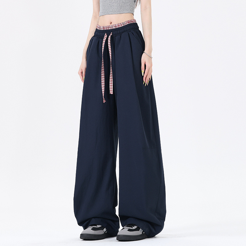 Hlače za brzo sušenje, otporne na habanje, mješavina kemijskih vlakana, karirani uzorak, za ljeto