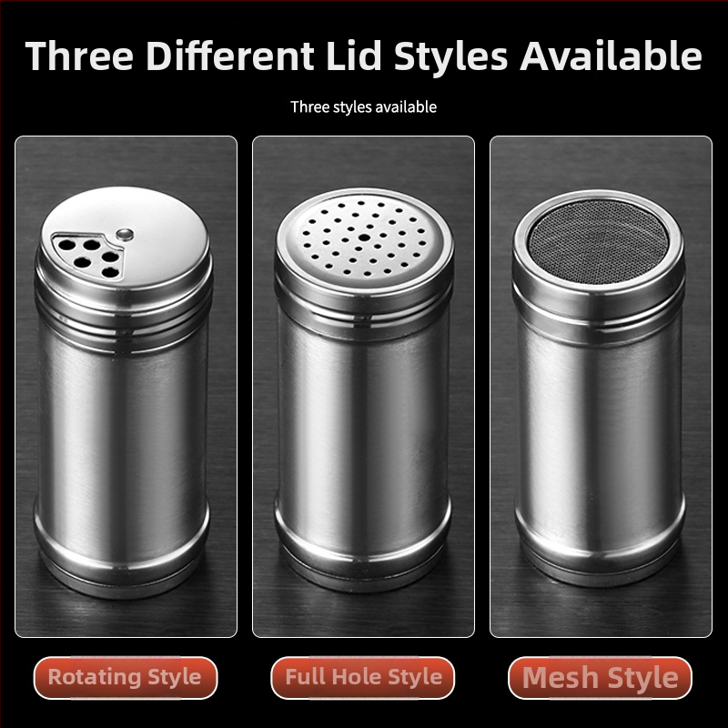 Recipient din oțel inoxidabil pentru condimente de grătar, cu imprimare a logo-ului și personalizare — design modern minimalist