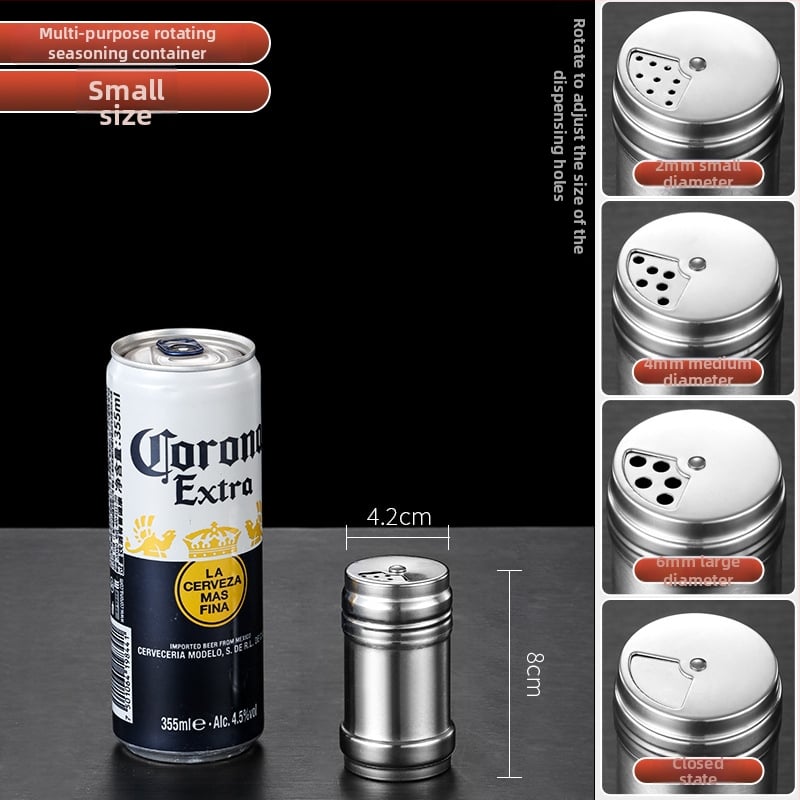 Recipient din oțel inoxidabil pentru condimente de grătar, cu imprimare a logo-ului și personalizare — design modern minimalist