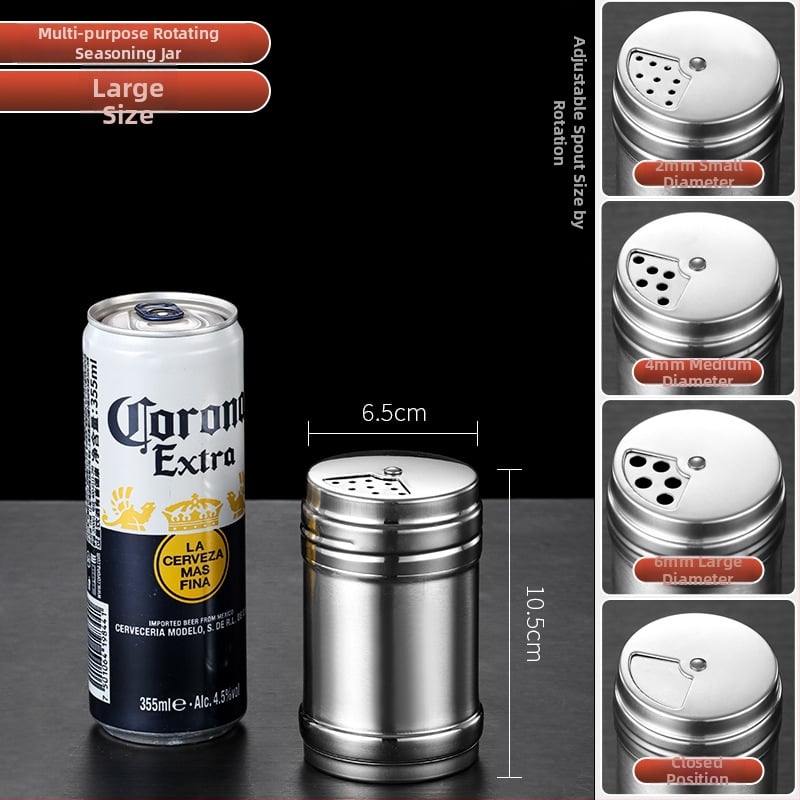 Recipient din oțel inoxidabil pentru condimente de grătar, cu imprimare a logo-ului și personalizare — design modern minimalist