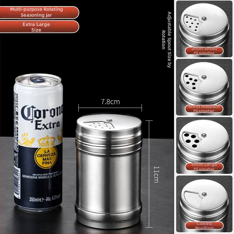 Recipient din oțel inoxidabil pentru condimente de grătar, cu imprimare a logo-ului și personalizare — design modern minimalist