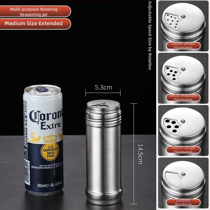 Recipient din oțel inoxidabil pentru condimente de grătar, cu imprimare a logo-ului și personalizare — design modern minimalist