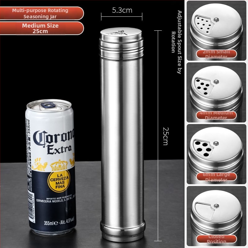 Recipient din oțel inoxidabil pentru condimente de grătar, cu imprimare a logo-ului și personalizare — design modern minimalist