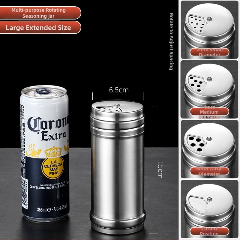 Recipient din oțel inoxidabil pentru condimente de grătar, cu imprimare a logo-ului și personalizare — design modern minimalist