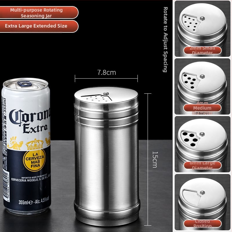 Recipient din oțel inoxidabil pentru condimente de grătar, cu imprimare a logo-ului și personalizare — design modern minimalist