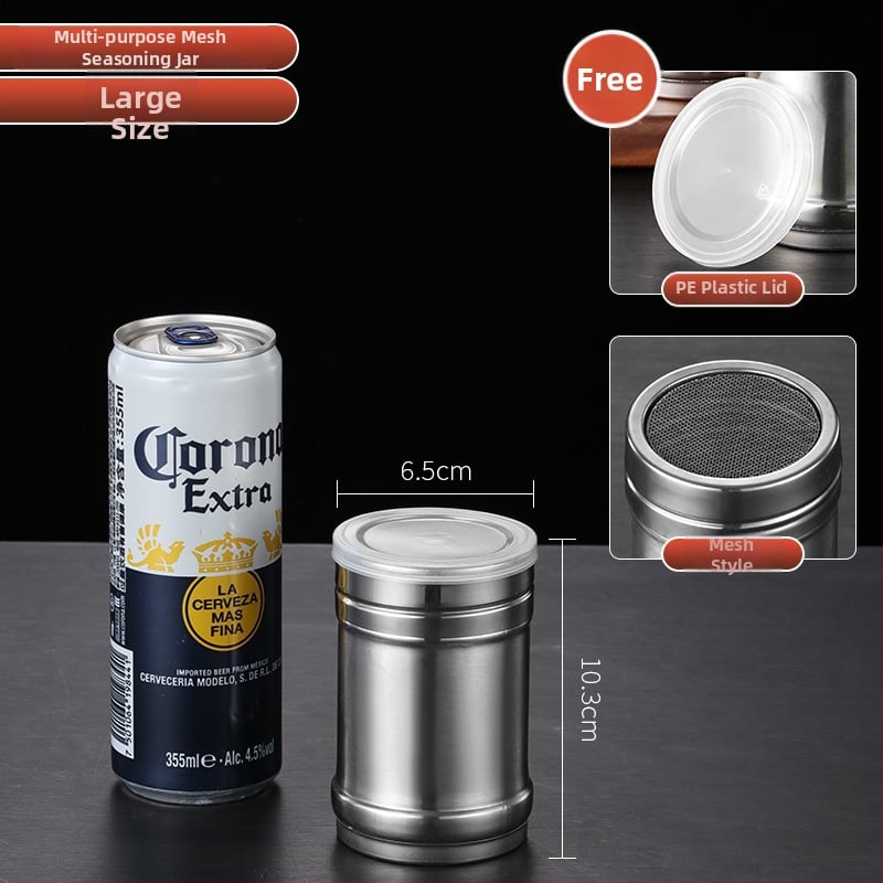 Recipient din oțel inoxidabil pentru condimente de grătar, cu imprimare a logo-ului și personalizare — design modern minimalist