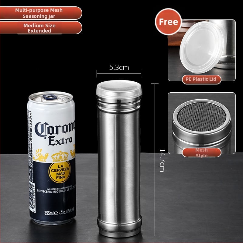 Recipient din oțel inoxidabil pentru condimente de grătar, cu imprimare a logo-ului și personalizare — design modern minimalist