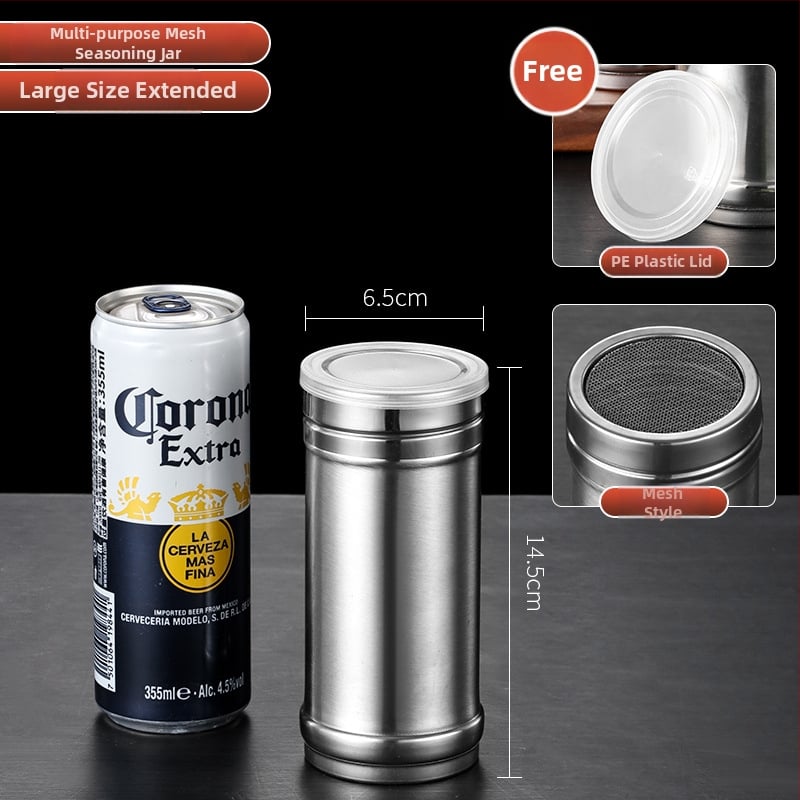 Recipient din oțel inoxidabil pentru condimente de grătar, cu imprimare a logo-ului și personalizare — design modern minimalist