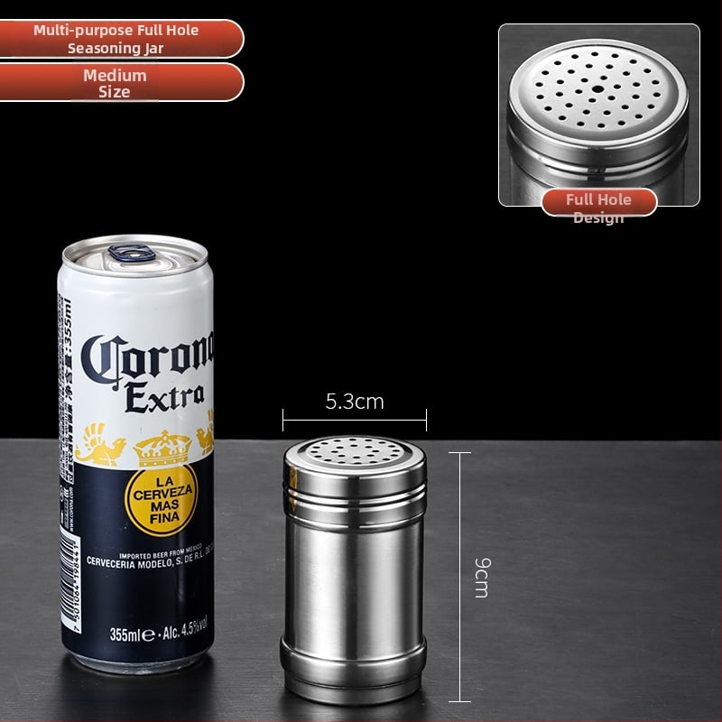 Recipient din oțel inoxidabil pentru condimente de grătar, cu imprimare a logo-ului și personalizare — design modern minimalist