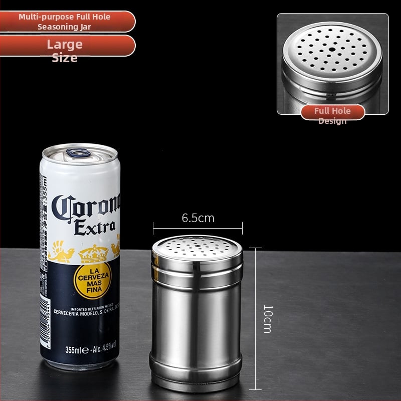 Recipient din oțel inoxidabil pentru condimente de grătar, cu imprimare a logo-ului și personalizare — design modern minimalist