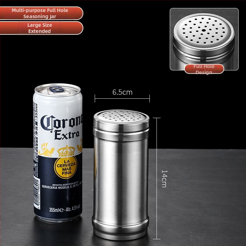 Recipient din oțel inoxidabil pentru condimente de grătar, cu imprimare a logo-ului și personalizare — design modern minimalist