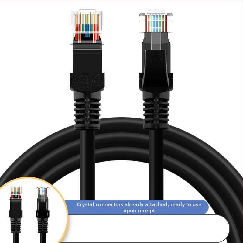 Καλώδιο δικτύου 10G από καθαρό χαλκό, Cat 6E γιγαμπίτ, με κρυστάλλινο συνδετήρα RJ-45, χωρίς ανάγκη για ρούτερ, οικιακό ευρυζωνικό