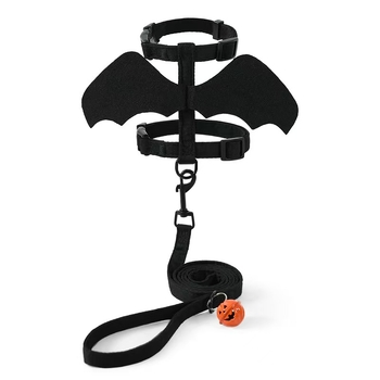 Hamn za mačku s motivom šišmiša za Noć vještica, I-oblik, podesiv, od tkanine