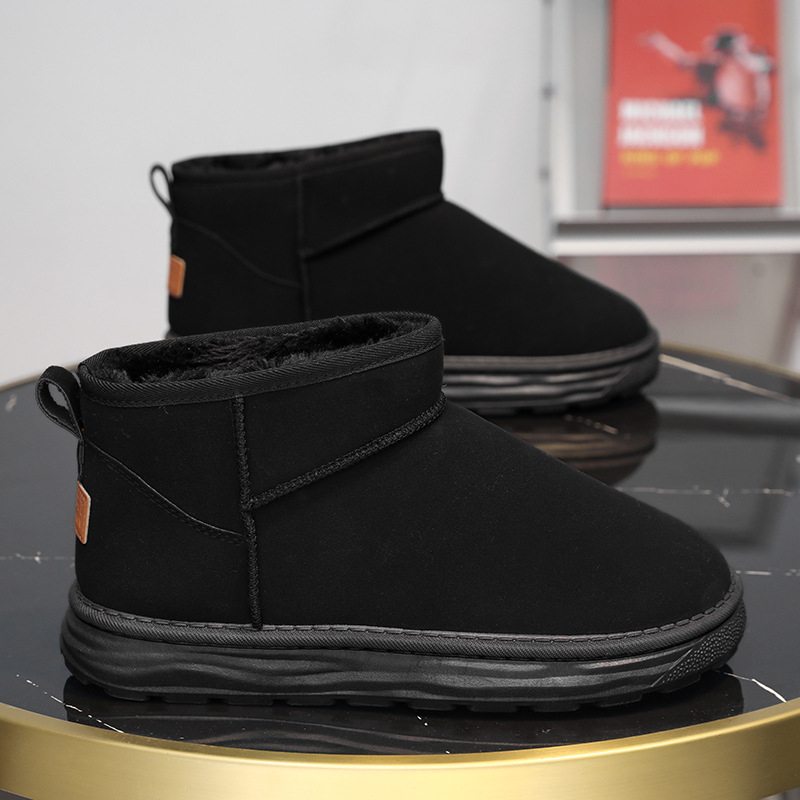 Muške snježne čizme s flis unutarnjom oblogom, slip-on dizajn, protuklizna gumena potplat, zimi