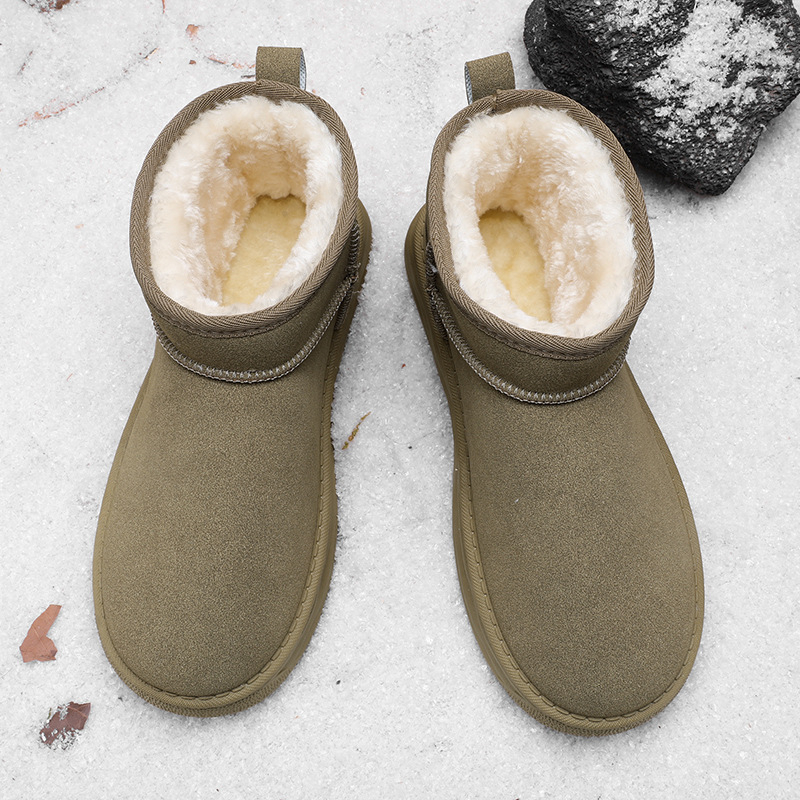 Muške snježne čizme s flis unutarnjom oblogom, slip-on dizajn, protuklizna gumena potplat, zimi