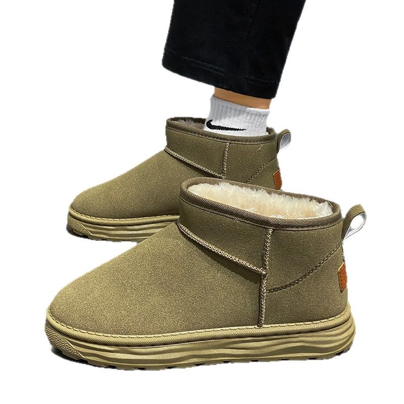 Muške snježne čizme s flis unutarnjom oblogom, slip-on dizajn, protuklizna gumena potplat, zimi