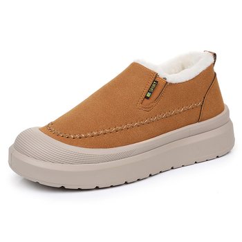 Zimske muške čizme za snijeg Slip-On s velurovim gornjim dijelom, gumom na podlozi, debelim podnožjem, povećanjem visine i protukliznim potplatom