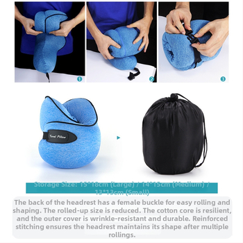 У-образена възглавничка за шия за възрастни, пълнеж от паметна пяна, ядро от чист памук, сертифицирана по EU ROHS