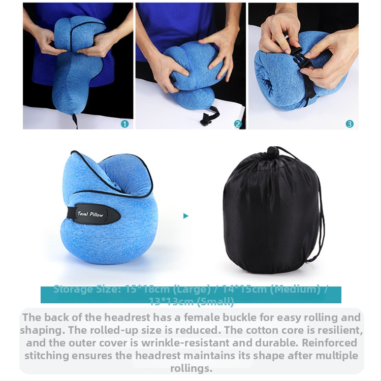 У-образена възглавничка за шия за възрастни, пълнеж от паметна пяна, ядро от чист памук, сертифицирана по EU ROHS