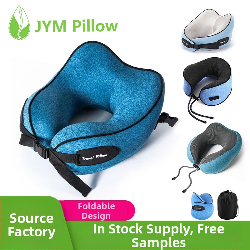 У-образена възглавничка за шия за възрастни, пълнеж от паметна пяна, ядро от чист памук, сертифицирана по EU ROHS