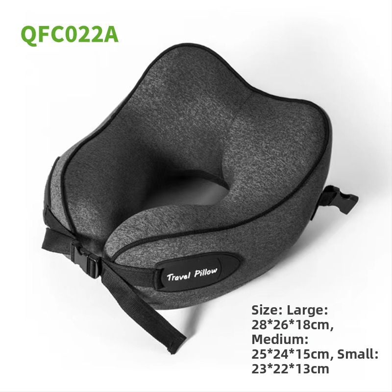 У-образена възглавничка за шия за възрастни, пълнеж от паметна пяна, ядро от чист памук, сертифицирана по EU ROHS