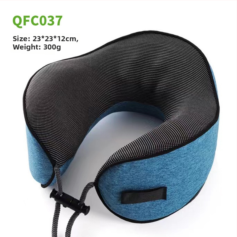 У-образена възглавничка за шия за възрастни, пълнеж от паметна пяна, ядро от чист памук, сертифицирана по EU ROHS