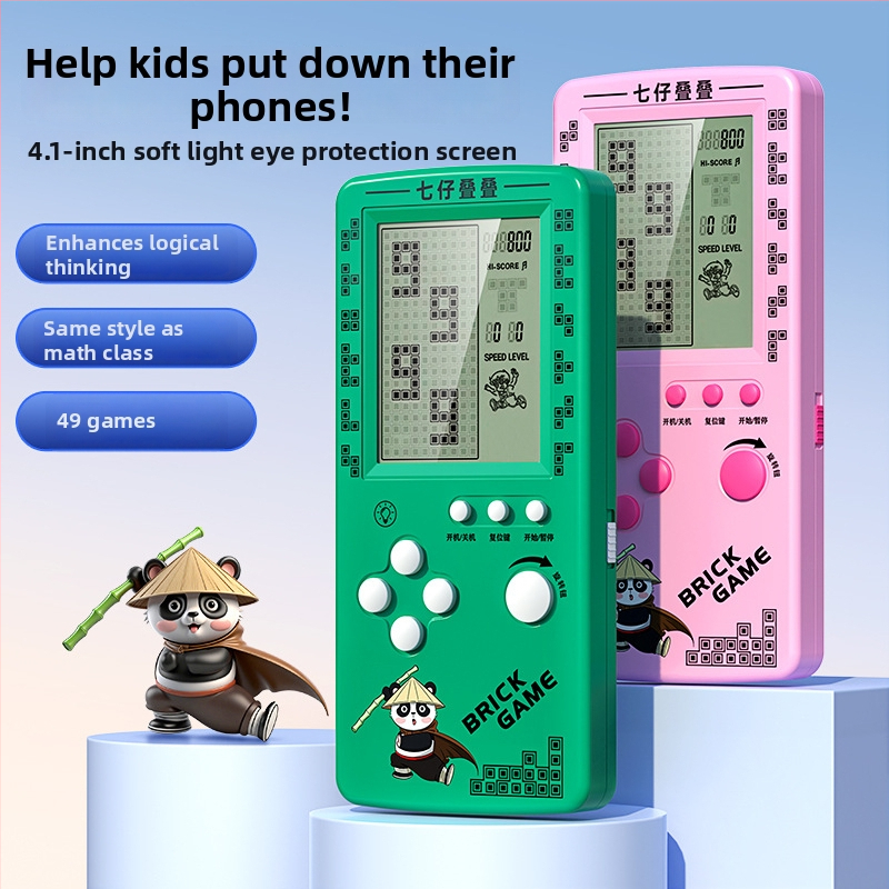 Prenosná konzola Tetris - nostalgický štýl, 1GB pamäť, jednému hráčovi, veľká obrazovka, ochrana očí