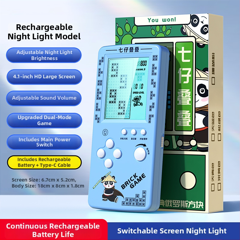 Prenosná konzola Tetris - nostalgický štýl, 1GB pamäť, jednému hráčovi, veľká obrazovka, ochrana očí