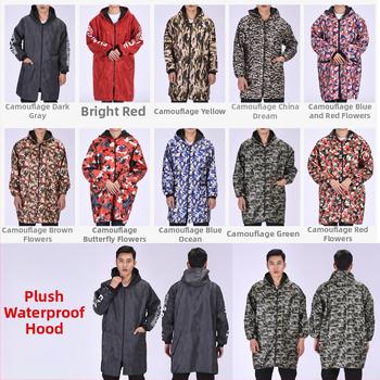 Ανδρικό μπουφάν εργασίας με φλις επένδυση, αδιάβροχο, προστασία από σκόνη, με κουκούλα, βαμβακο-πολυεστερικό ύφασμα.