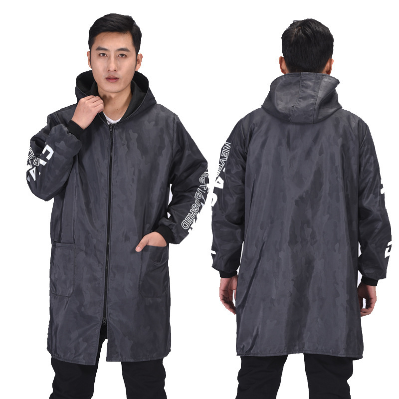 Ανδρικό μπουφάν εργασίας με φλις επένδυση, αδιάβροχο, προστασία από σκόνη, με κουκούλα, βαμβακο-πολυεστερικό ύφασμα.