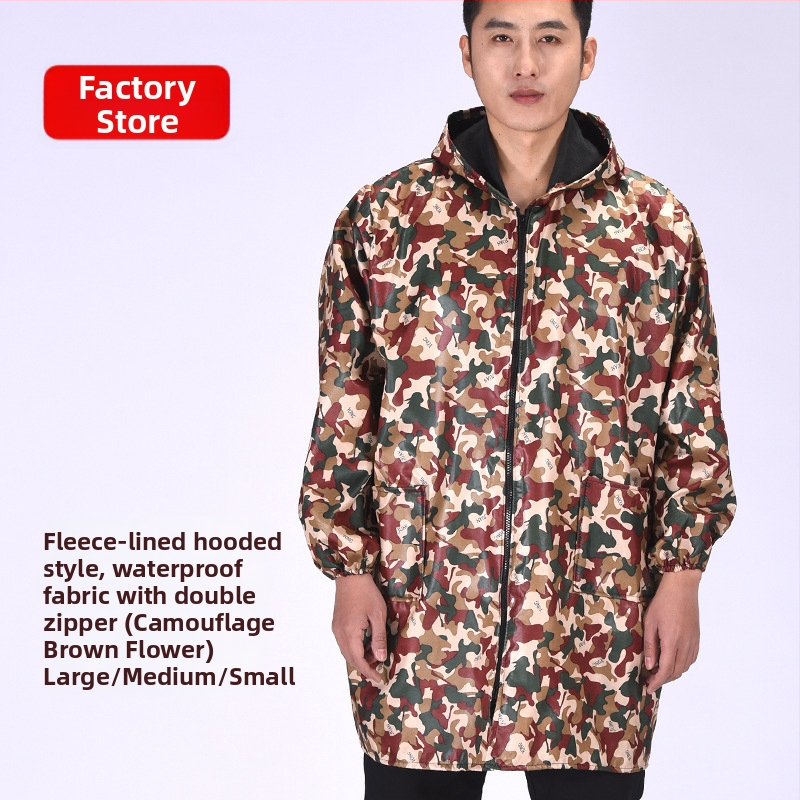 Ανδρικό μπουφάν εργασίας με φλις επένδυση, αδιάβροχο, προστασία από σκόνη, με κουκούλα, βαμβακο-πολυεστερικό ύφασμα.