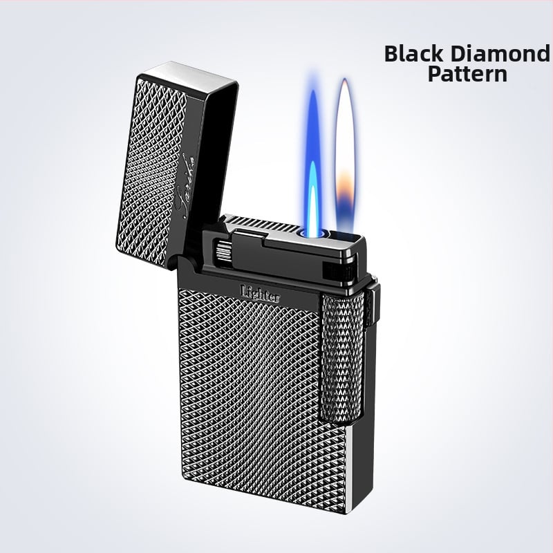 Μεταλλικός αναπτήρας AW758 Langsheng με διπλό φλόγιστρο, ανθεκτικός στον άνεμο, δυνατότητα εκτύπωσης λογότυπου