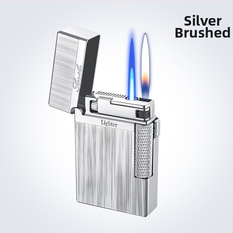 Μεταλλικός αναπτήρας AW758 Langsheng με διπλό φλόγιστρο, ανθεκτικός στον άνεμο, δυνατότητα εκτύπωσης λογότυπου