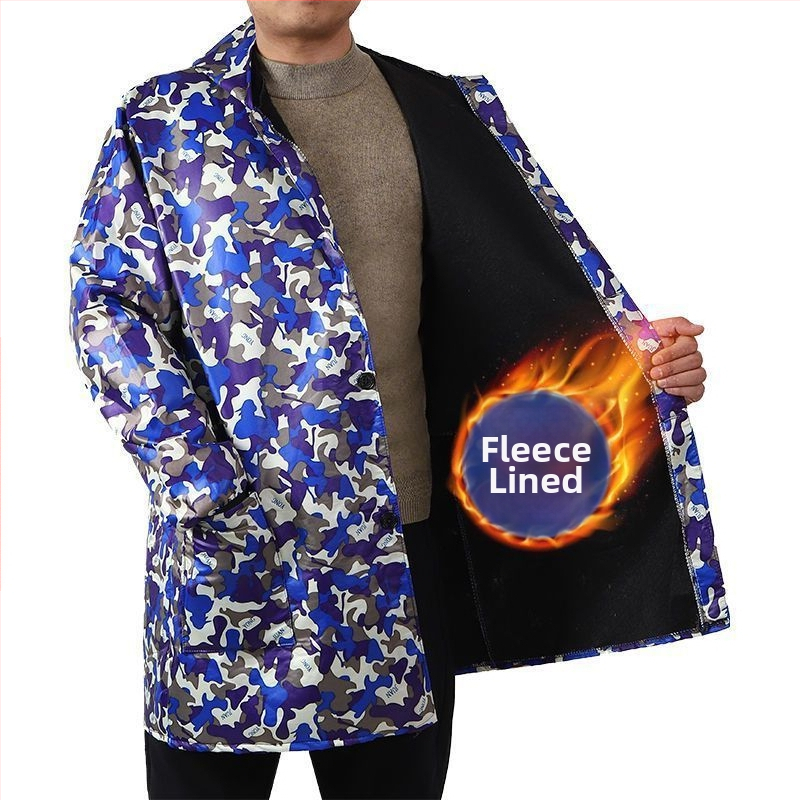 Zimný maskovací pracovný overal s fleecovou podšívkou, nepremokavý a olejodolný pre dospelých.