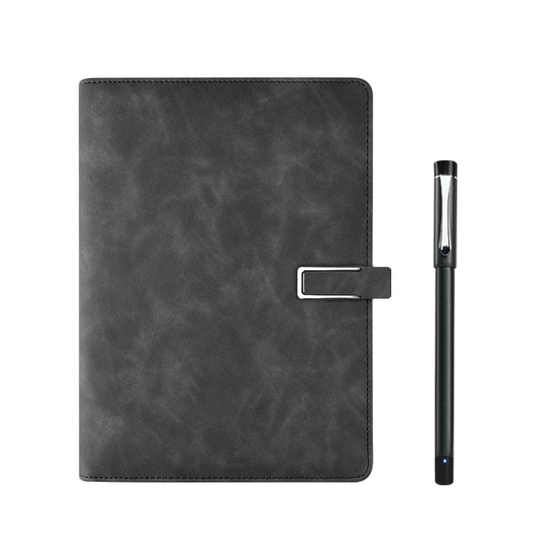 Notebook inteligent cu sincronizare cu telefonul, încărcare wireless — copertă din piele artificială; legare: foi libere; hârtie 80 gsm; pagini 100–200