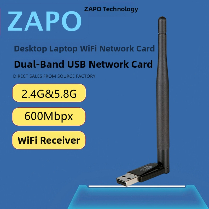 ZAPO W50L-5DB adaptor USB Wi‑Fi, RTL8812AU, 1200Mbps, dual-band 2.4/5GHz, suportă IEEE 802.11ac/a/b/g/n