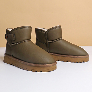 Uniszex téli pamutcipő integrált szőrszálas béléssel, plüss bélés, vastag gumitalp