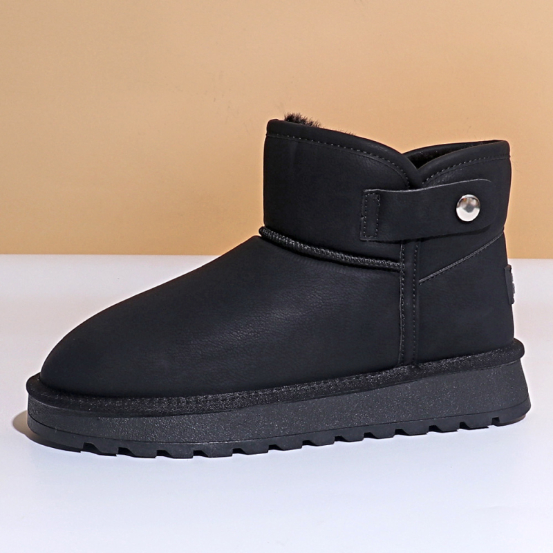 Uniszex téli pamutcipő integrált szőrszálas béléssel, plüss bélés, vastag gumitalp