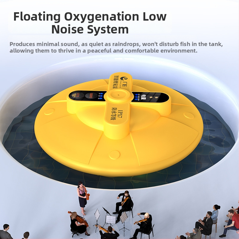 Guangjiang hordozható úszó oxigénpumpa horgászathoz, DC-s tápegység, 32 dB zaj, 255 g tömeg