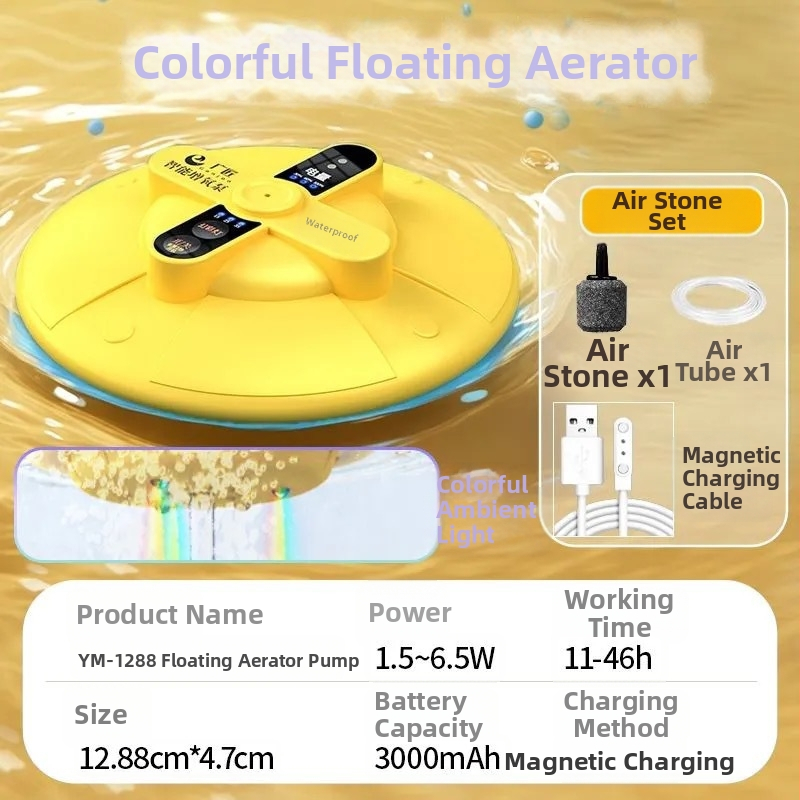 Guangjiang hordozható úszó oxigénpumpa horgászathoz, DC-s tápegység, 32 dB zaj, 255 g tömeg