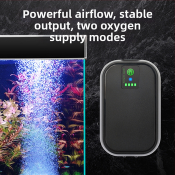 Akváriumi oxigénpumpa, csendes üzemmód, AC/DC működés, USB töltés, hordozható kültéri horgászathoz (2 kg)