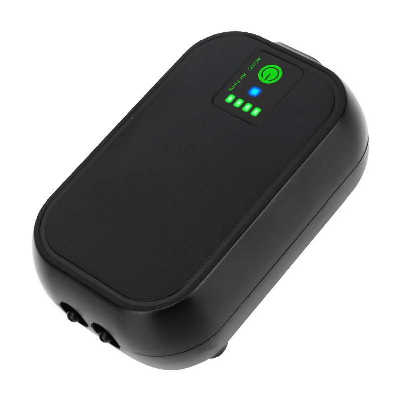 Akváriumi oxigénpumpa, csendes üzemmód, AC/DC működés, USB töltés, hordozható kültéri horgászathoz (2 kg)