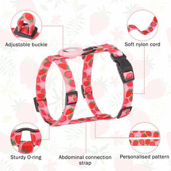 Set mačji prsluk i povodac, poliester, podesiv, otporan na klizanje