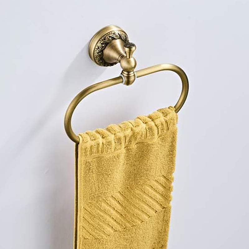 Törölközőgyűrű, réz anyagból, bronz utánzat felülettel, teherbírás 3 kg, világos luxus stílus