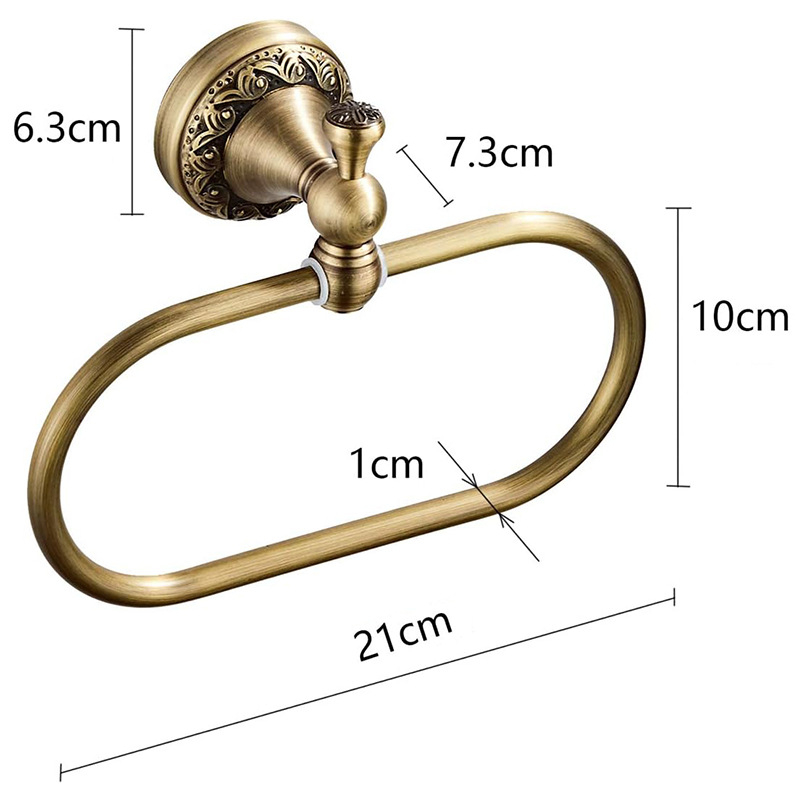 Törölközőgyűrű, réz anyagból, bronz utánzat felülettel, teherbírás 3 kg, világos luxus stílus