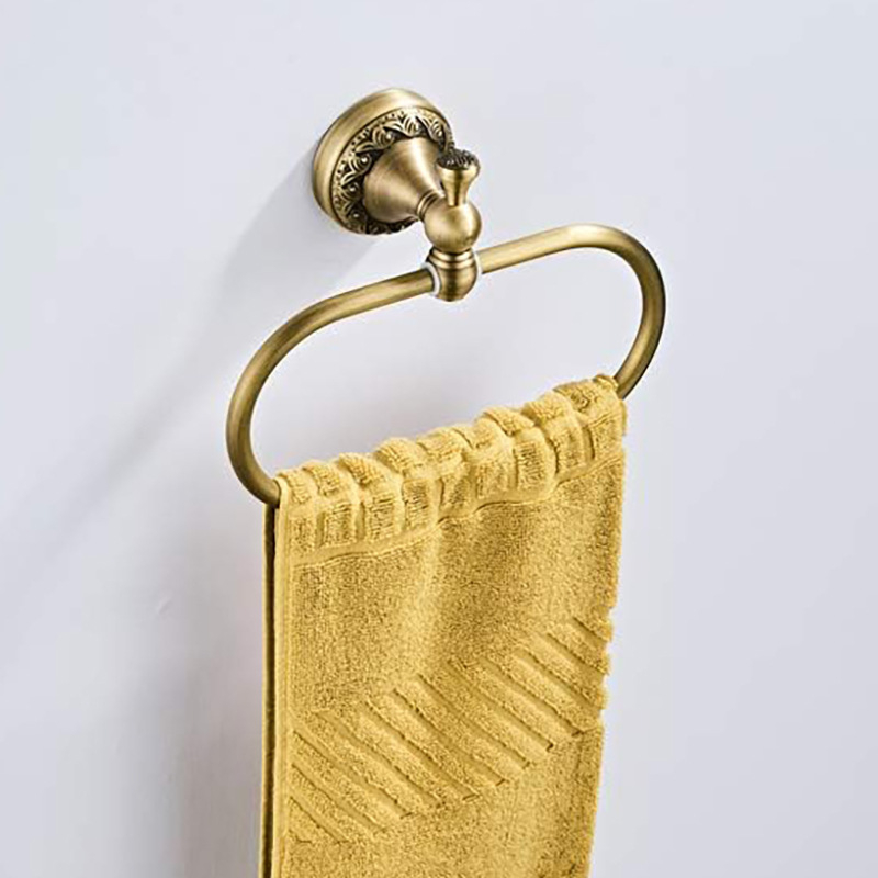 Törölközőgyűrű, réz anyagból, bronz utánzat felülettel, teherbírás 3 kg, világos luxus stílus