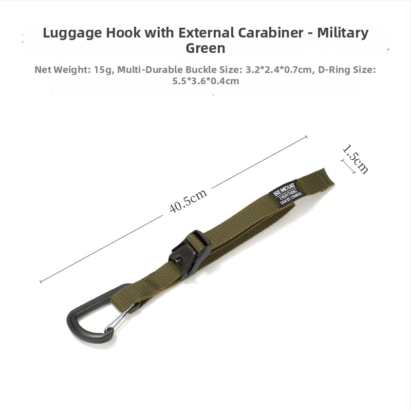 Ise Mount Kopča za prtljagu s remenom i vanjskim kopčom – Otporna na habanje, Prijenosno, Čvrsta traka