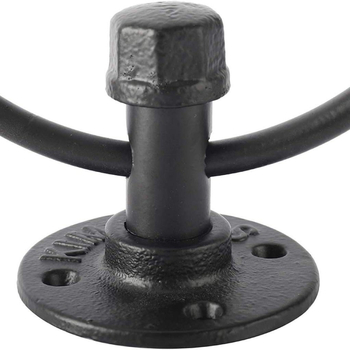 Ipari stílusú vas törölközőtartó — falra szerelhető, kör alakú ajtóhúzógyűrűvel, egylépcsős, sütőfesték felülettel, multifunkcionális